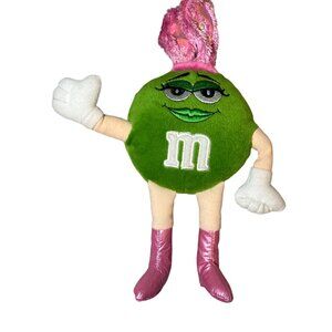 Easter Plush M&M Green 2005 Stuffed Animal Bunny Rabbit Ears Collectible
